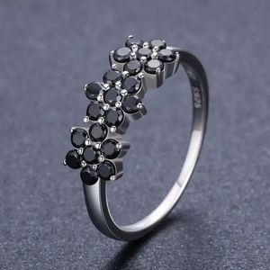 COPY - 925 starling silver black spinel stone ring